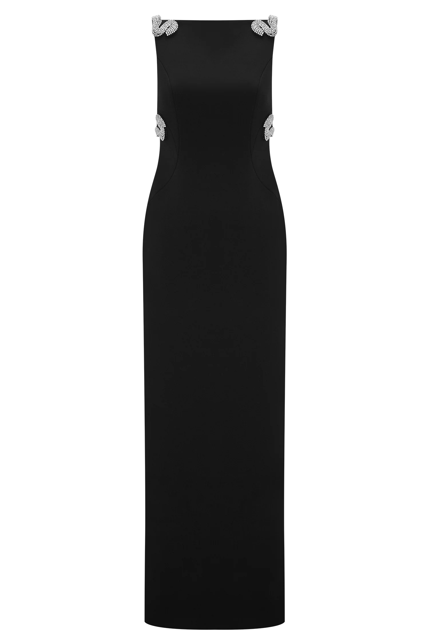 Lorde Embellished Crepe Maxi Dress - Black