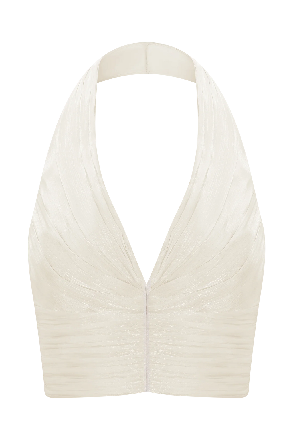 Makena Gathered V Neck Top - Opal White