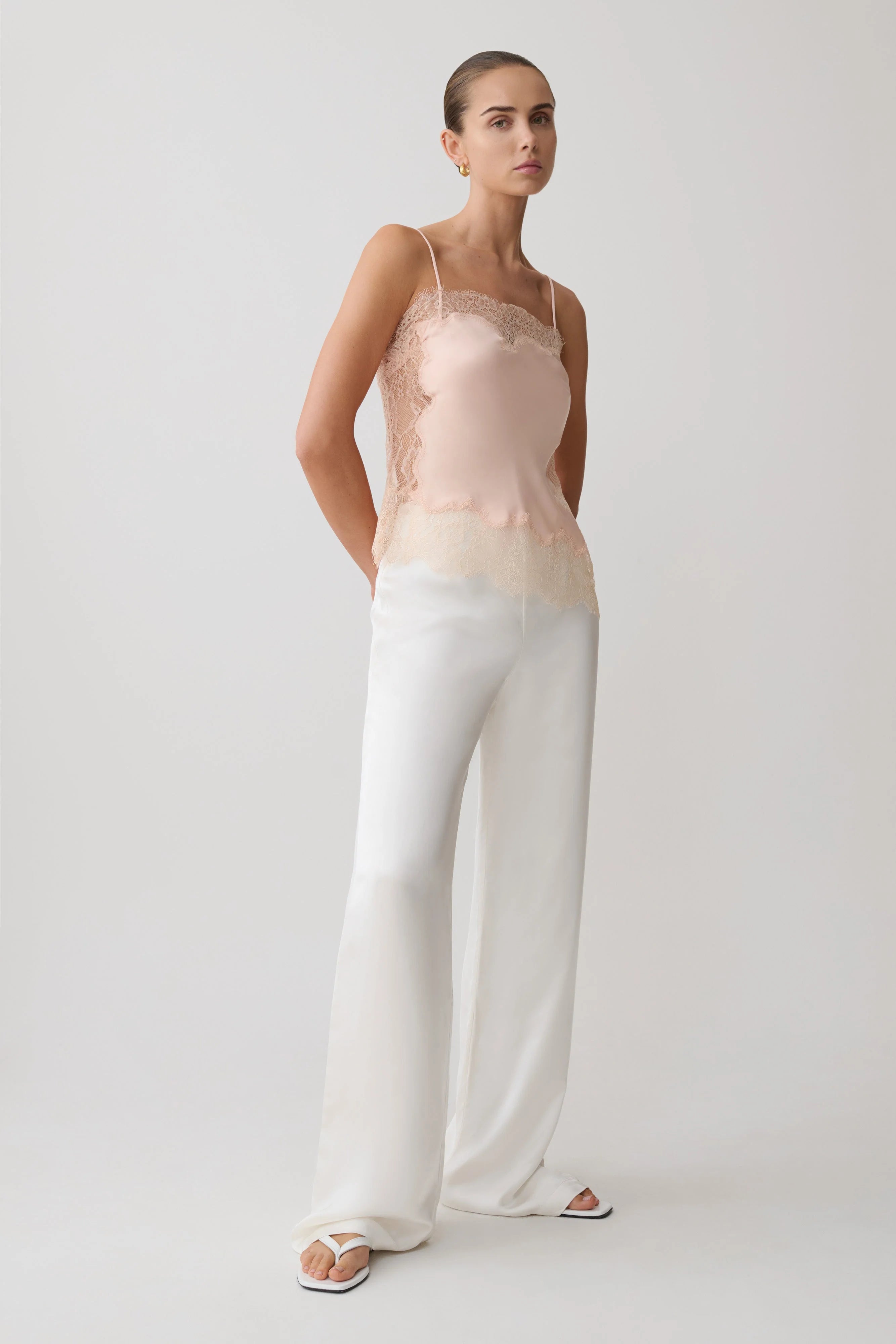 Miriam Satin & Lace Camisole - Peach