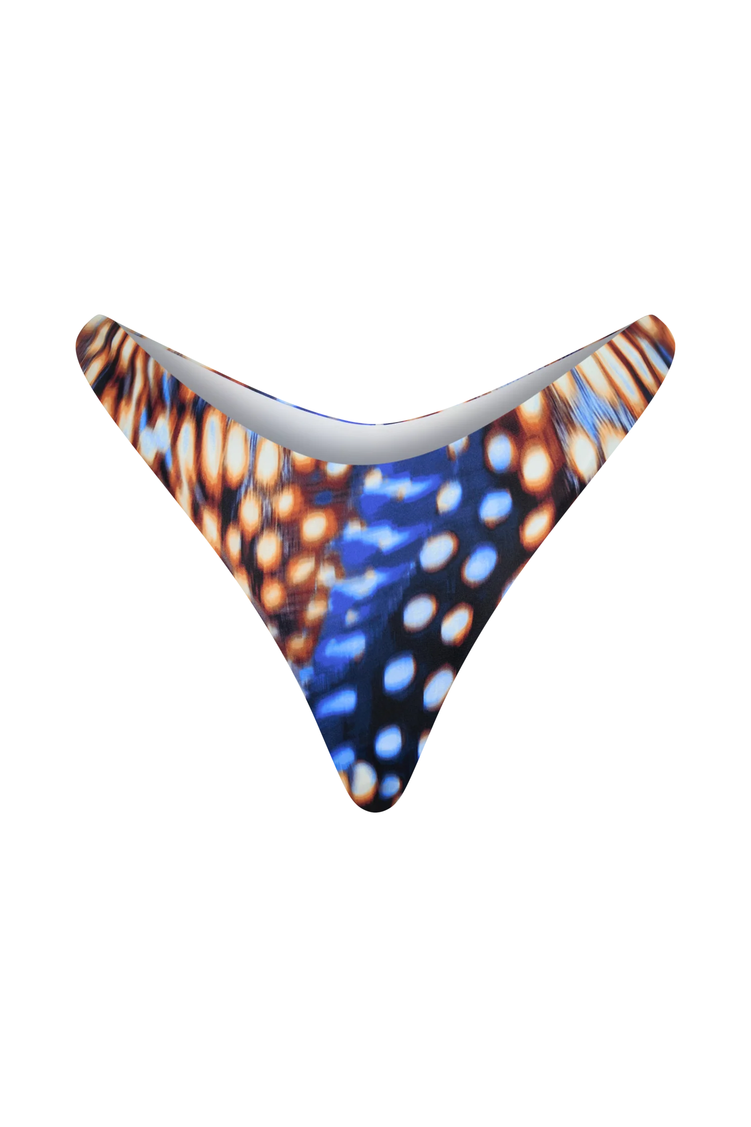 Coralia High Side Thong Bikini Bottom - Blue Abstract Print