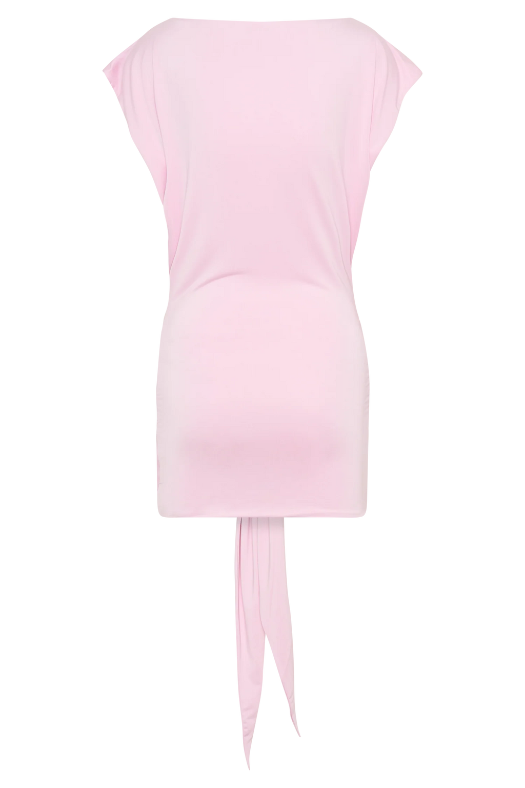 Maiara Shortsleeve Slinky Tie Mini Dress - Pink