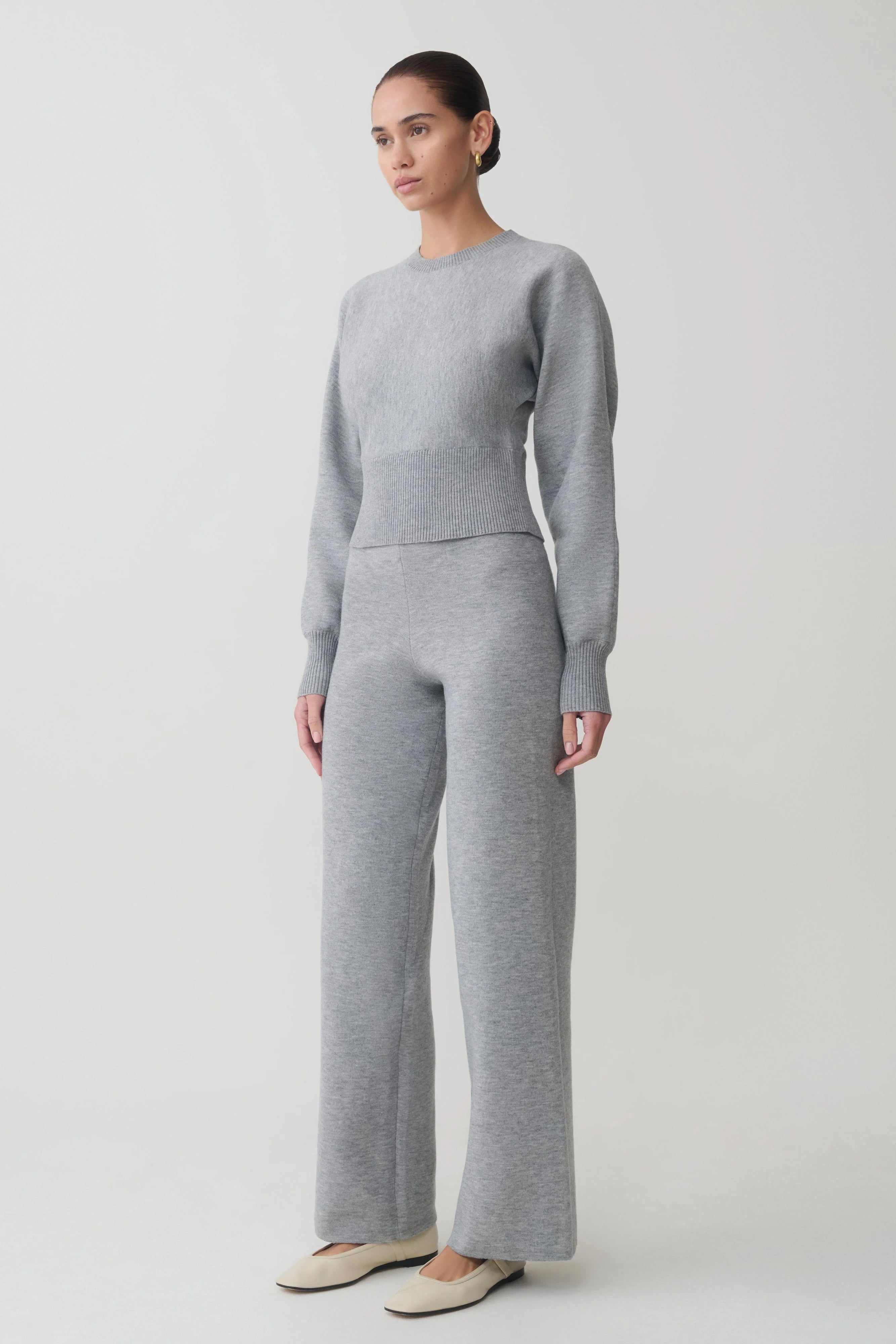 Kerrymae Straight Leg Knit Pants - Grey Marle