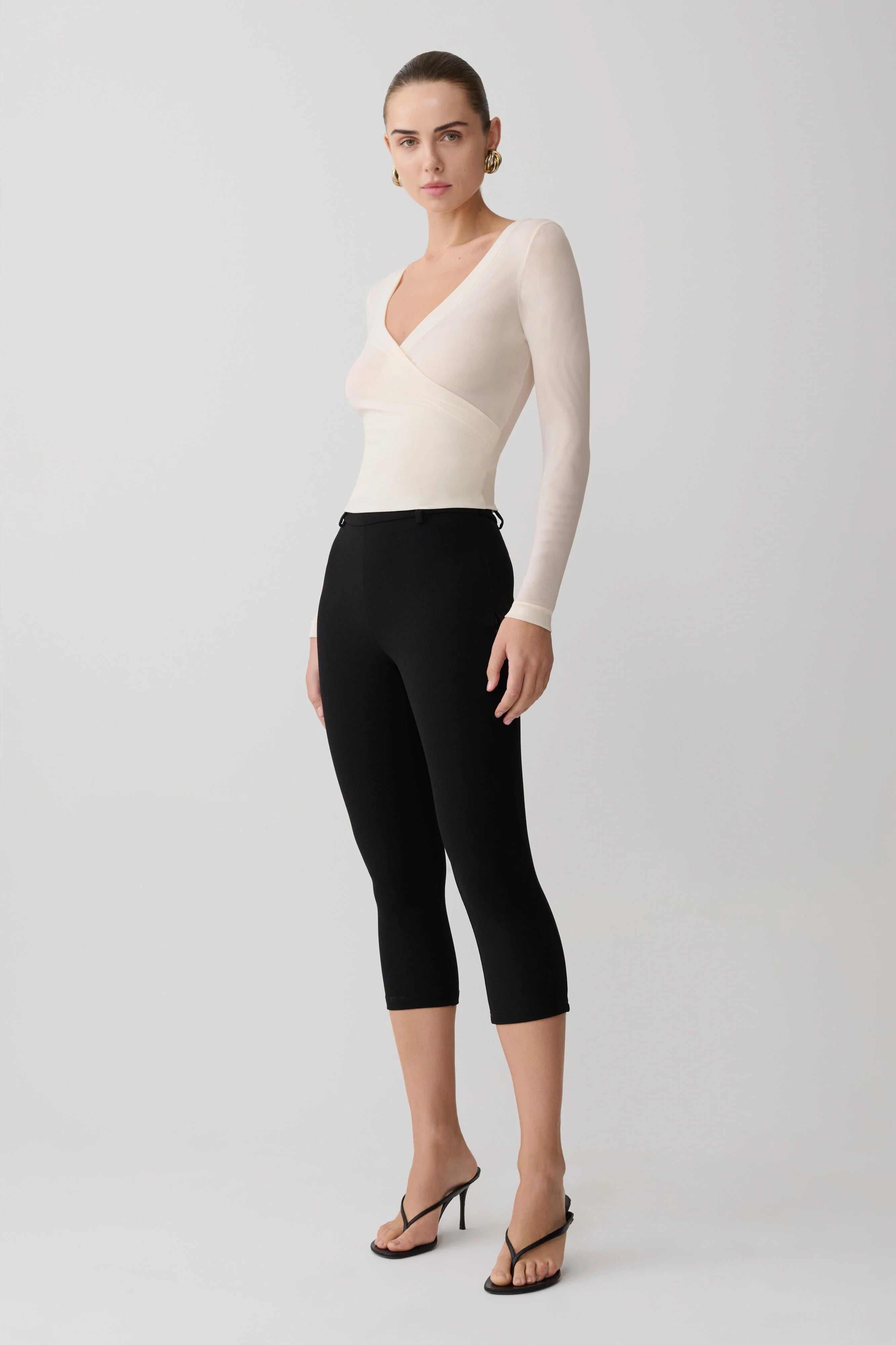 Lumi Long Sleeve Mesh Top - Bone