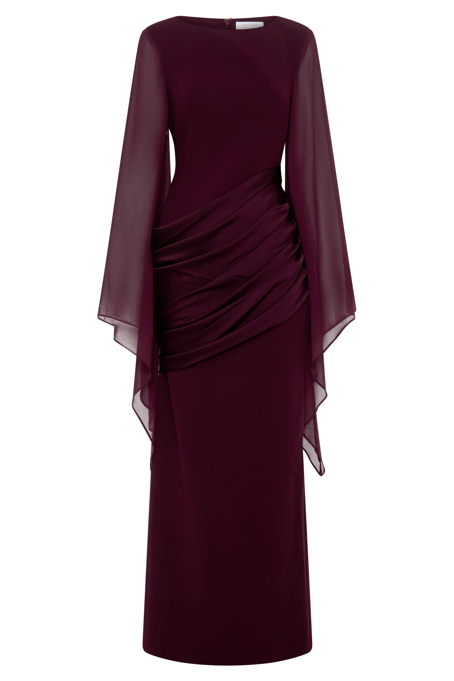 Samantha Waterfall Sleeves Maxi Dress - Wine