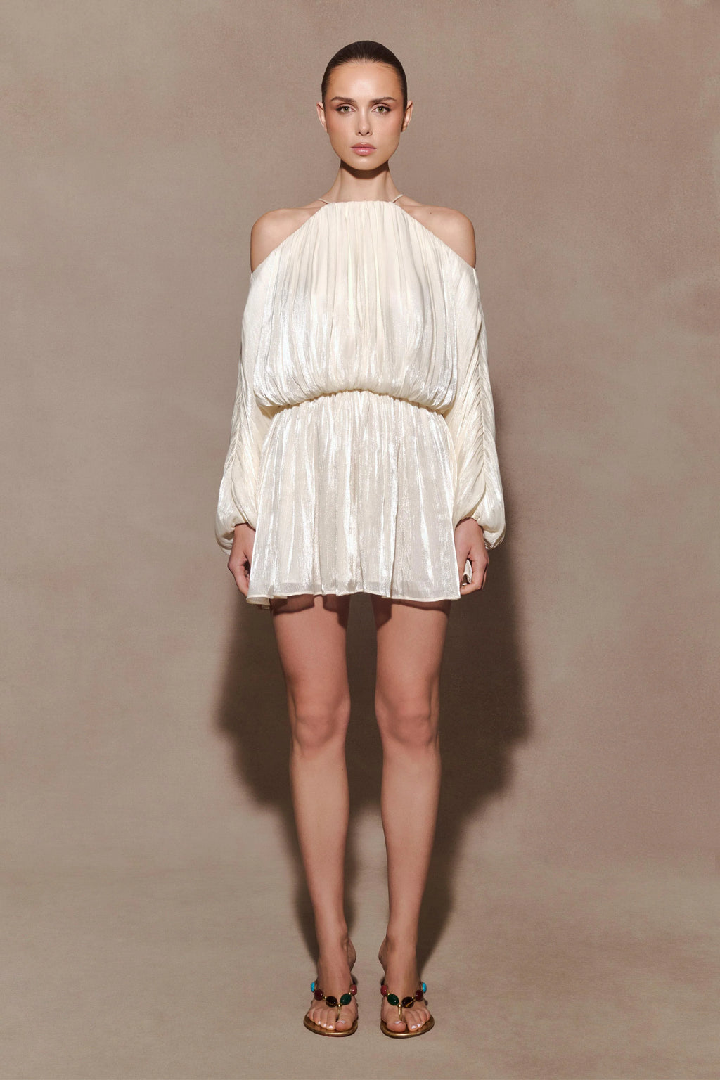 Minna Halter Mini Dress - Opal White
