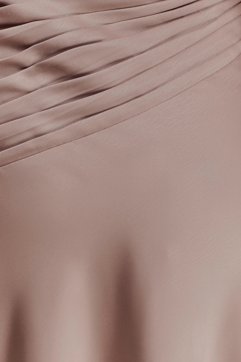Lyla Asymmetrical Satin Maxi Dress - Bronze Taupe