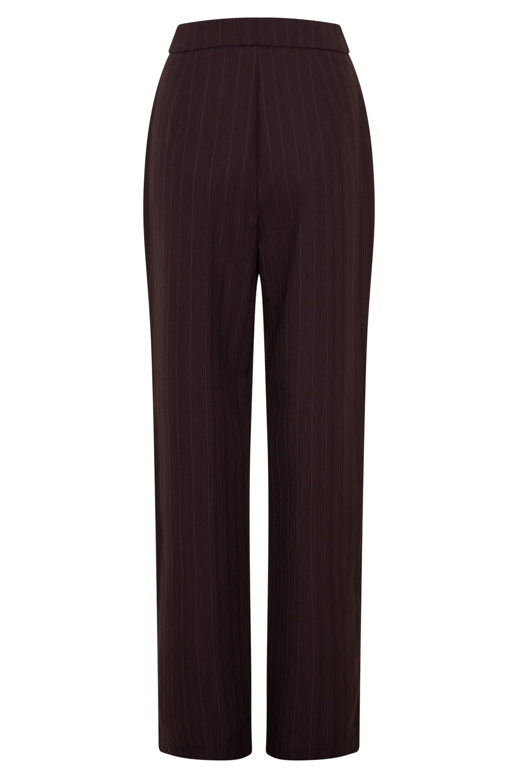 Agatha Straight Leg Suiting Pants - Plum Pinstripe
