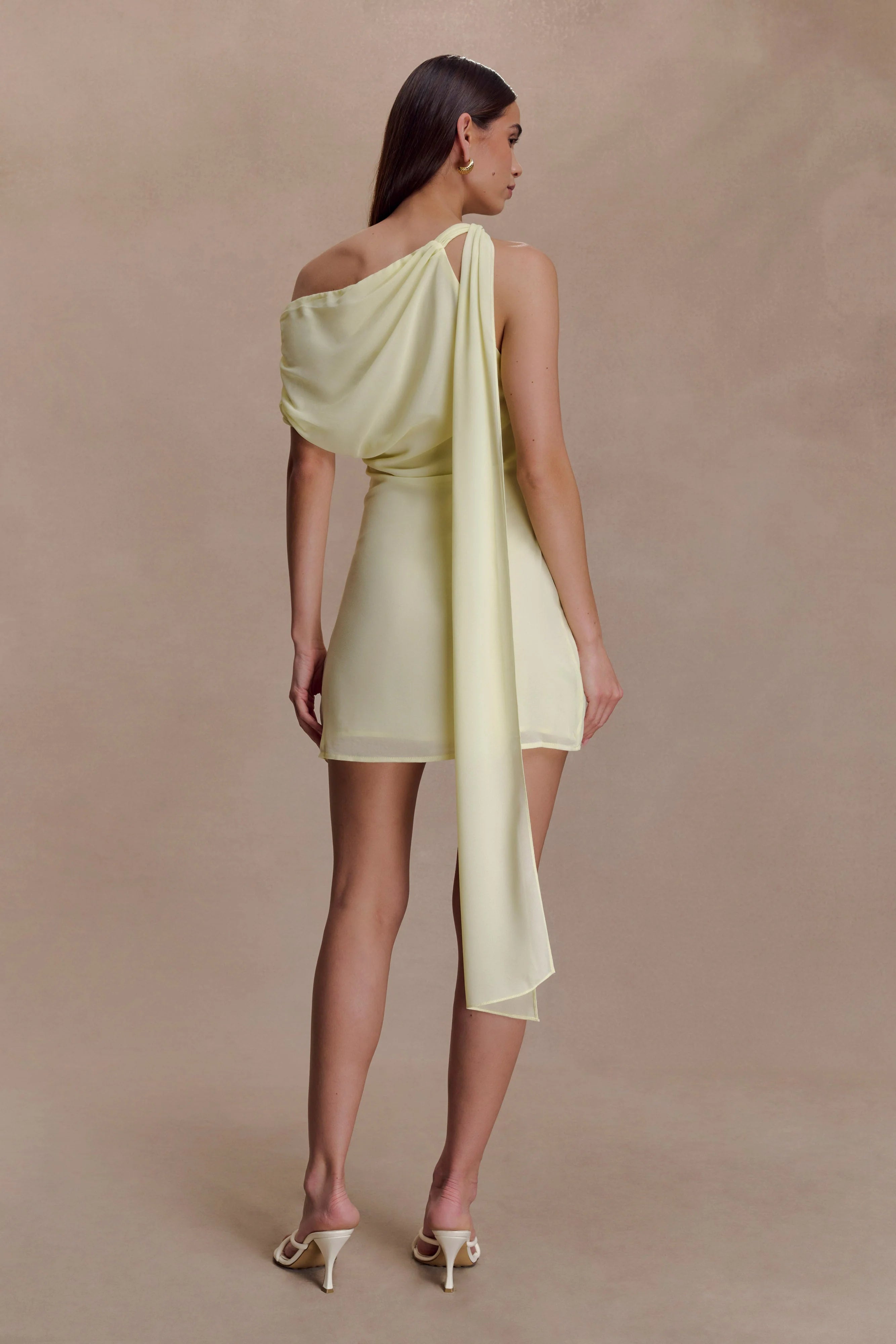 Daisie Chiffon Mini Dress - Lemon