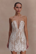 Zoey Lace Corset Mini Dress - Ivory