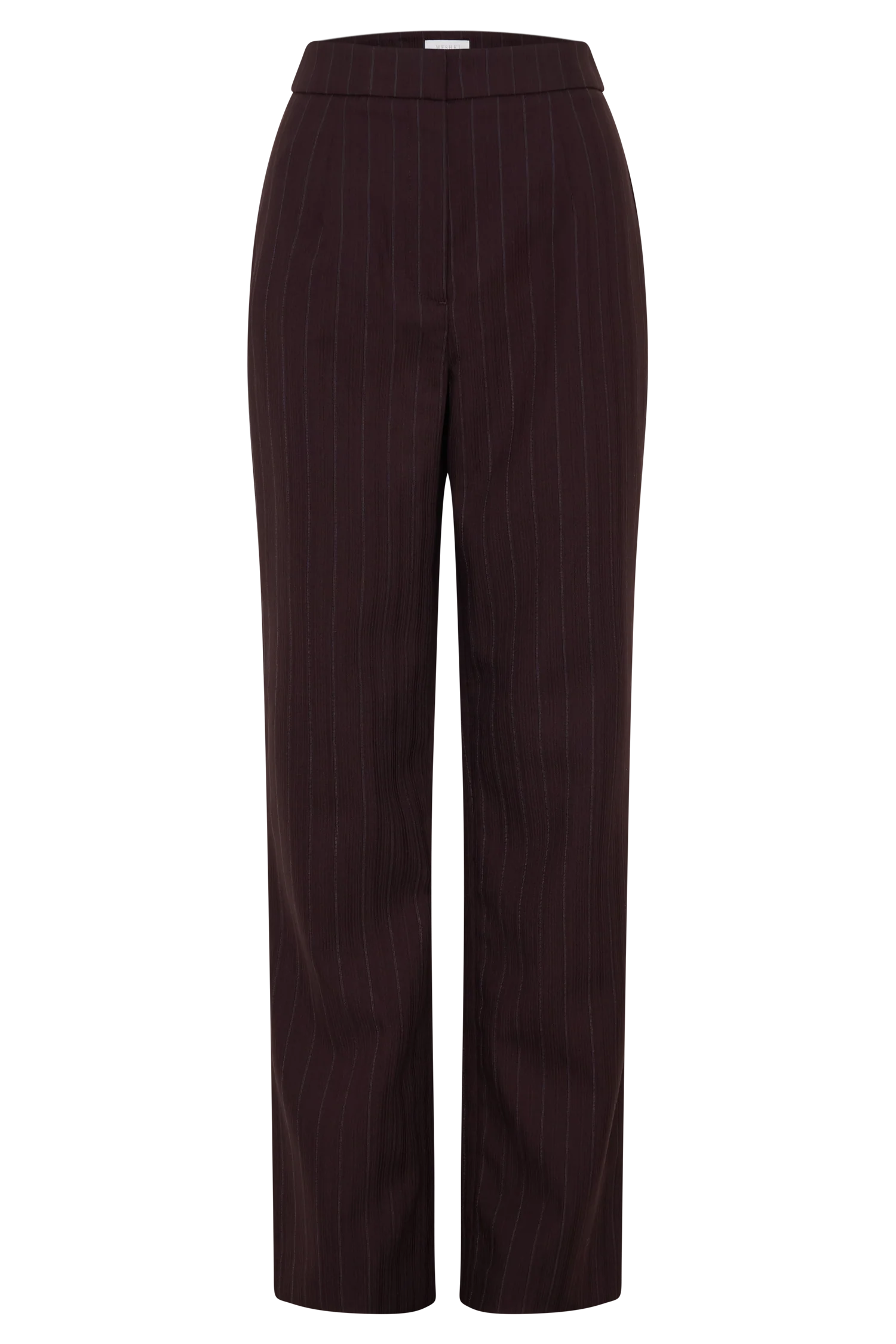 Agatha Straight Leg Suiting Pants - Plum Pinstripe