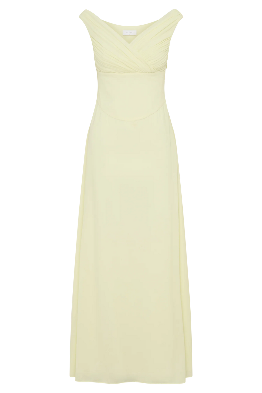 Mabel Off Shoulder Chiffon Maxi Dress - Lemon