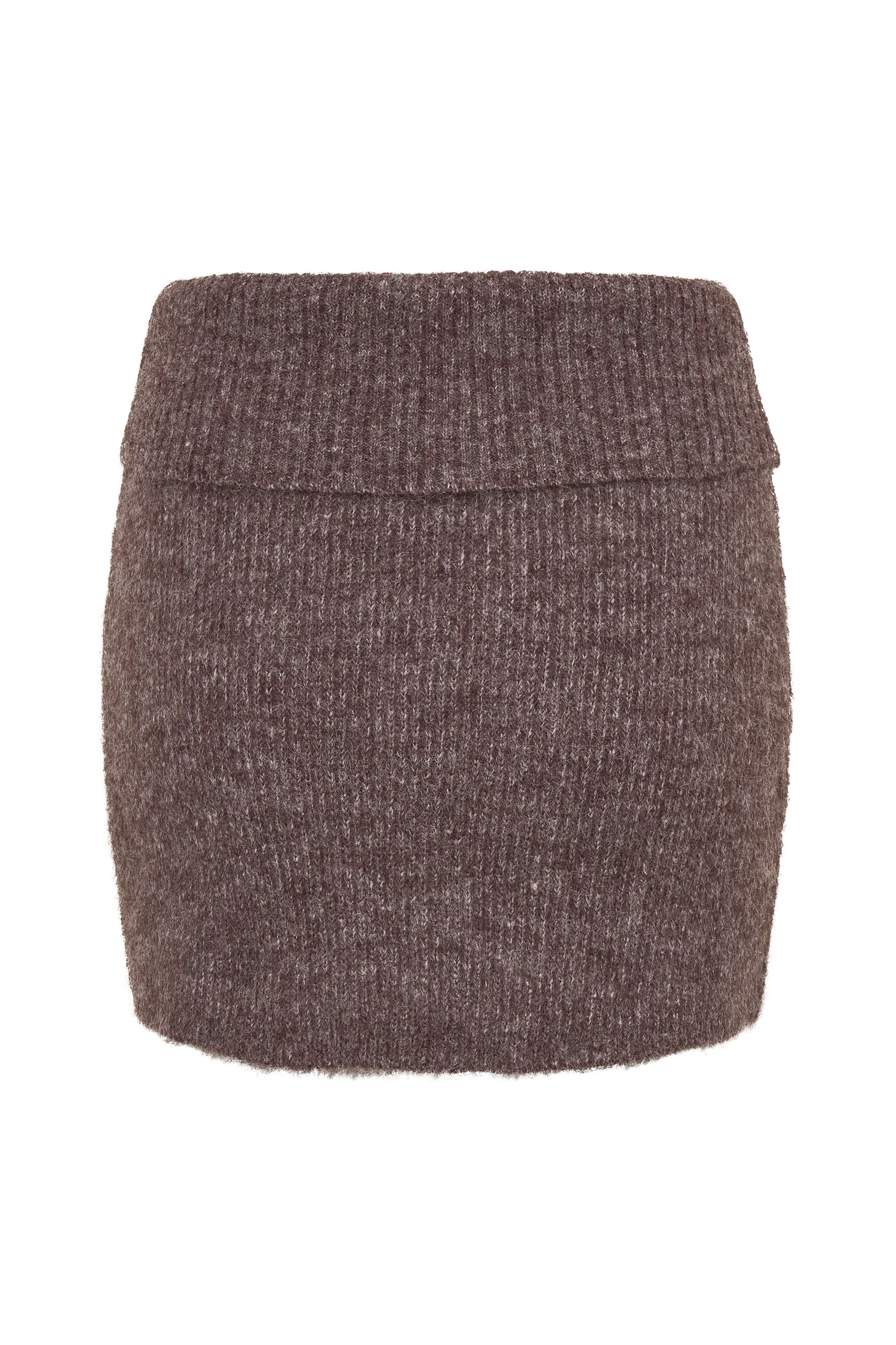 Skylaine Knit Mini Skirt - Brown Marle