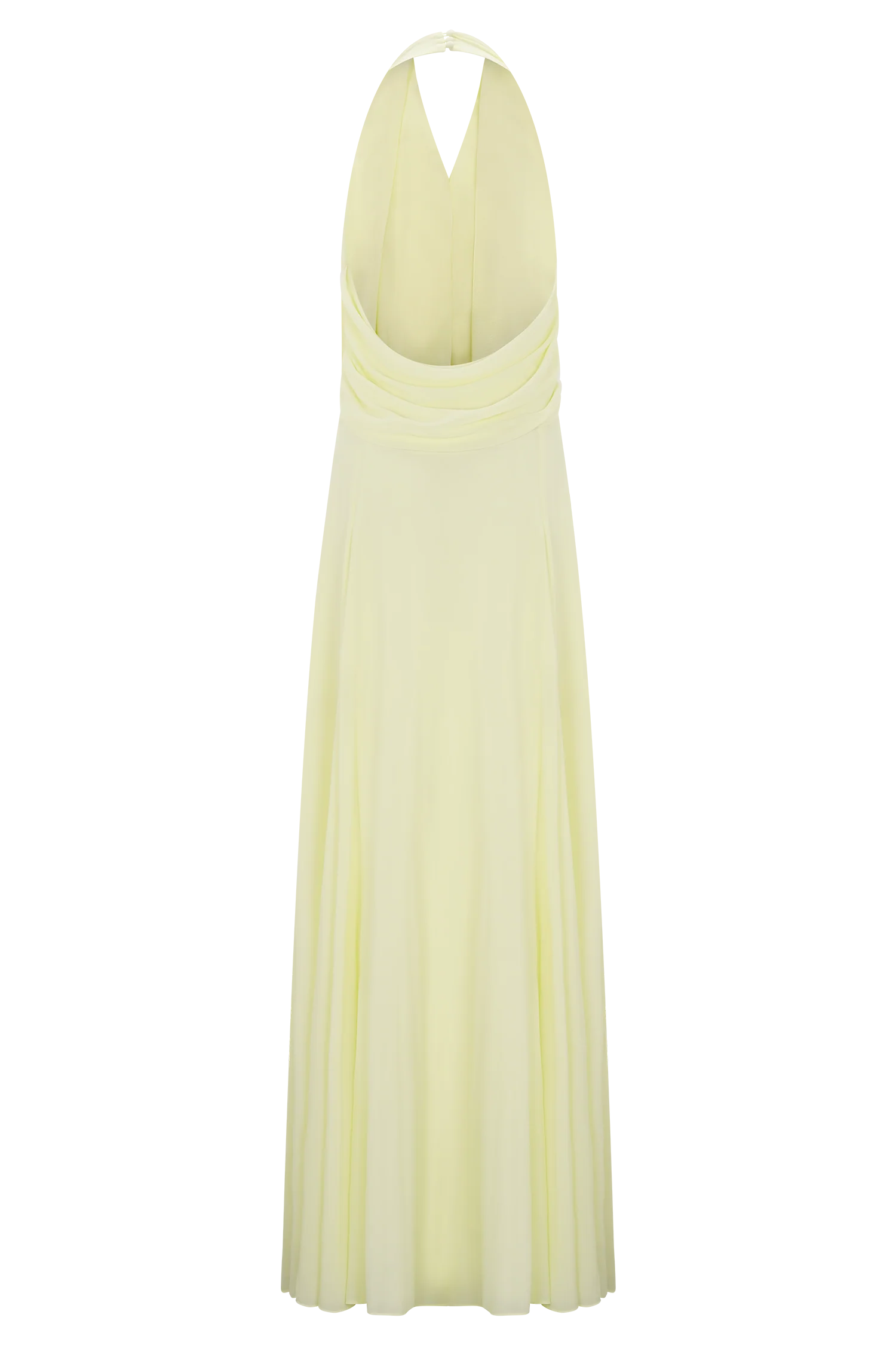 Santal Floral Chiffon Halter Maxi Dress - Lemon