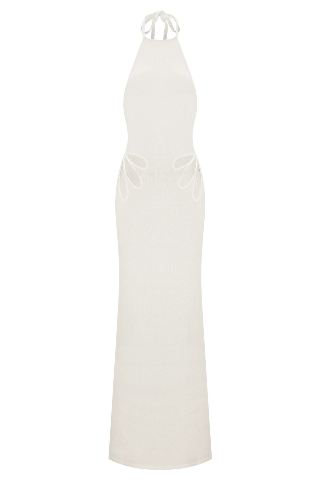 Brock Knit Halter Maxi Dress - White