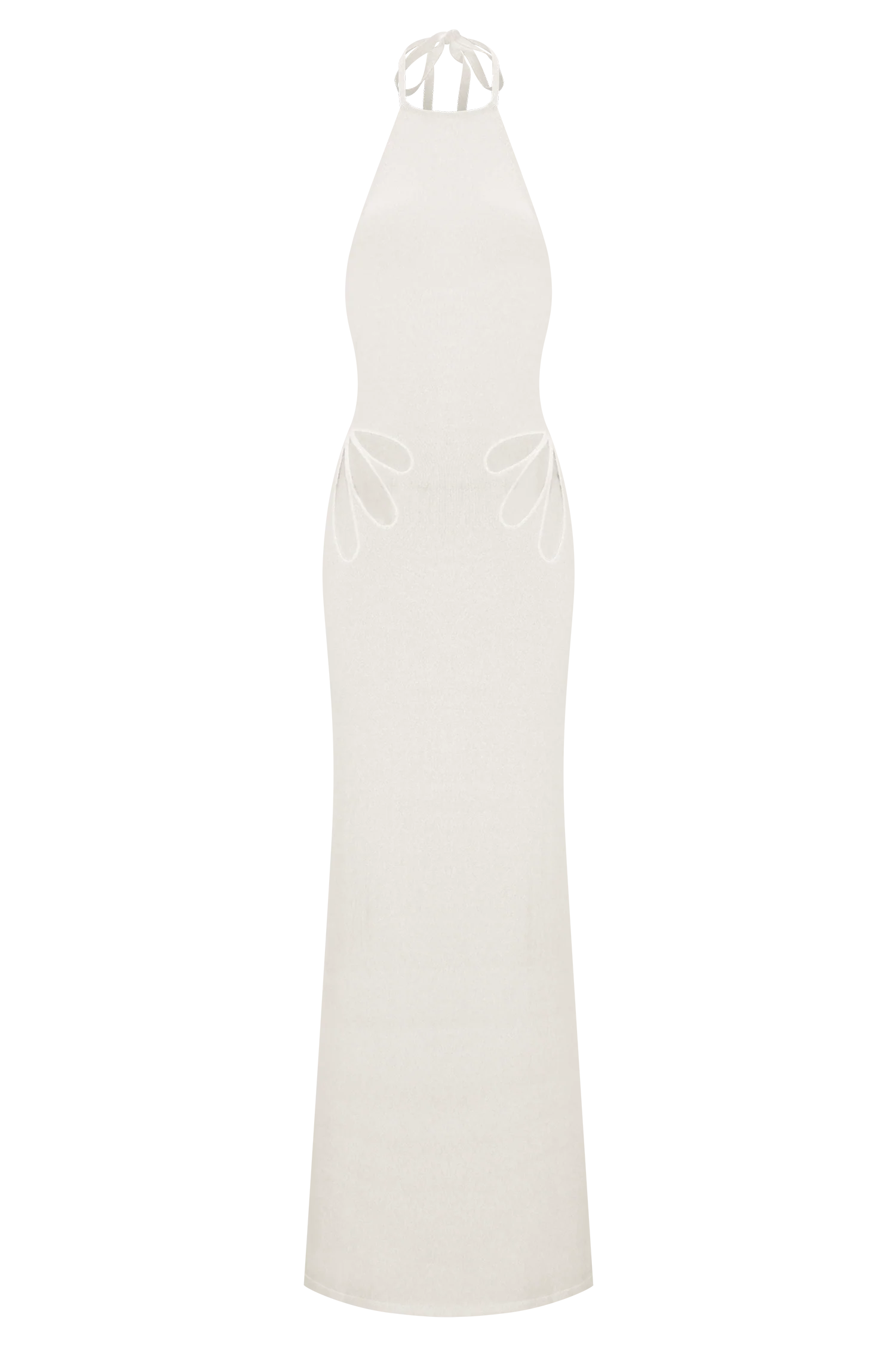 Brock Knit Halter Maxi Dress - White