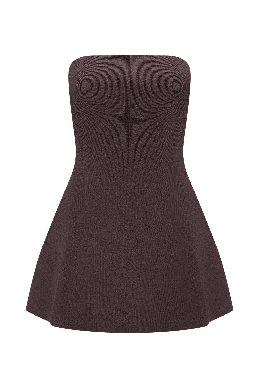 Anette Bandage Knit Strapless Top - Chocolate