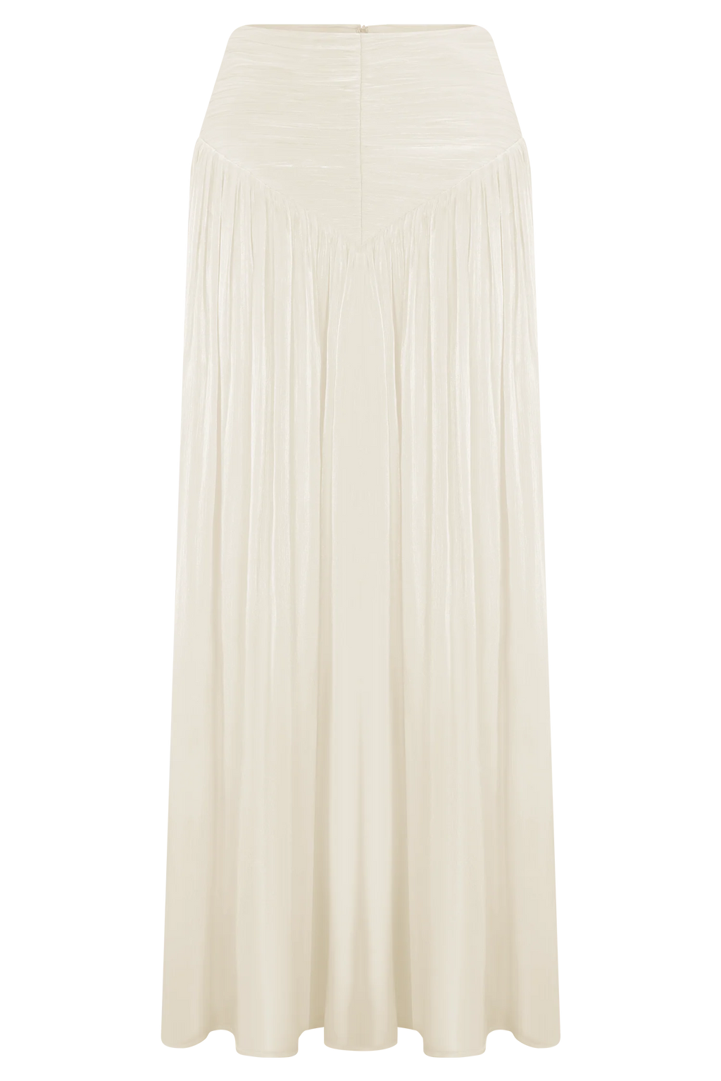 Makena Gathered Midi Skirt - Opal White