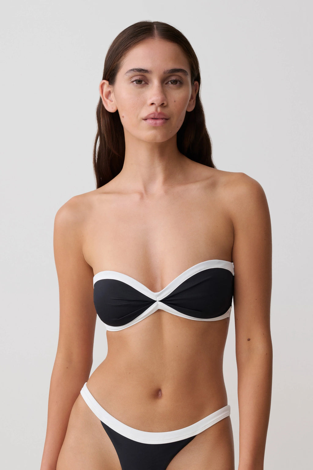 Briar Strapless Bikini Top - Black/White