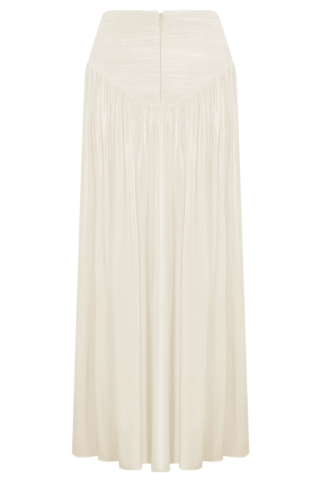 Makena Gathered Midi Skirt - Opal White
