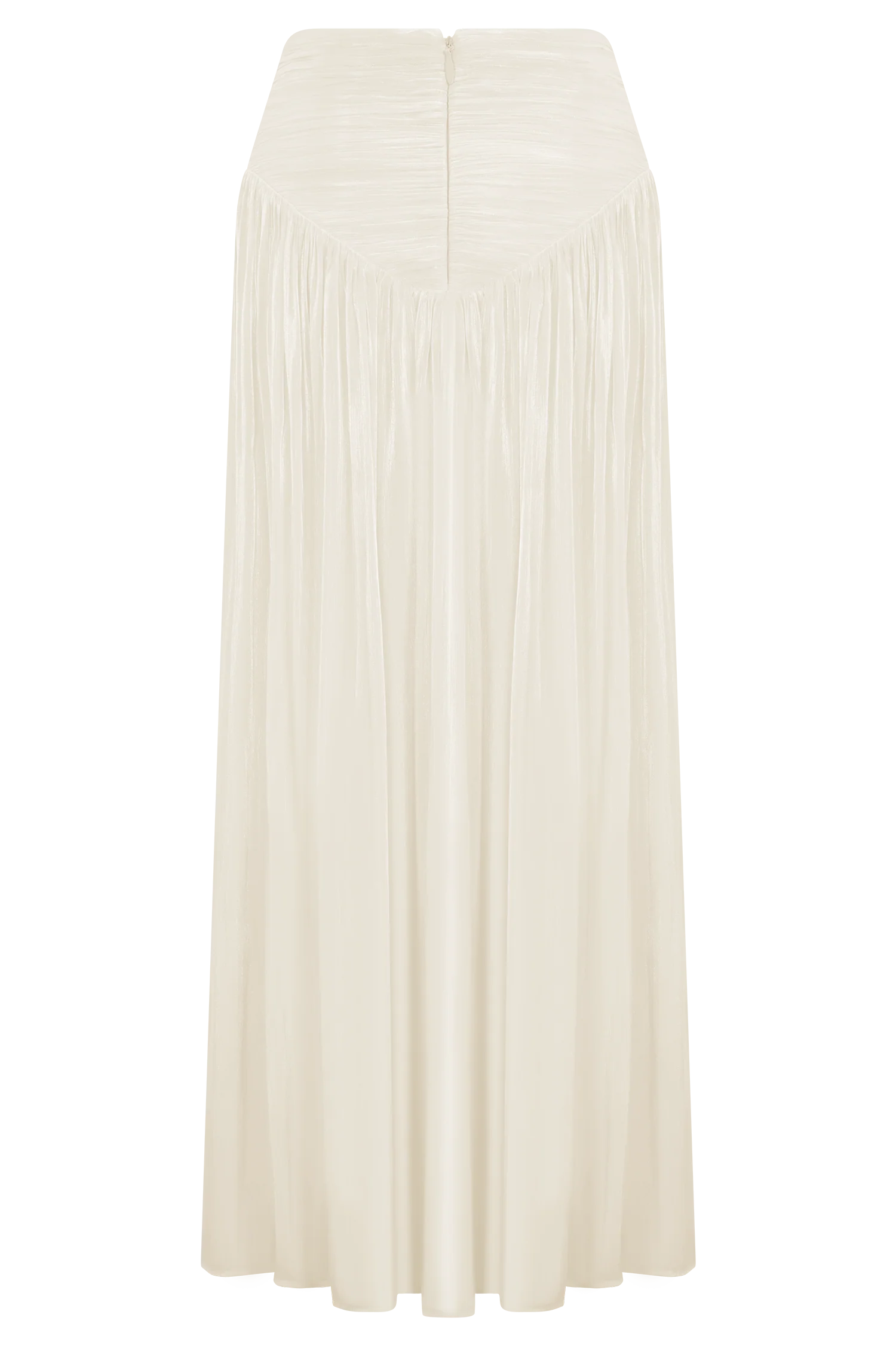 Makena Gathered Midi Skirt - Opal White