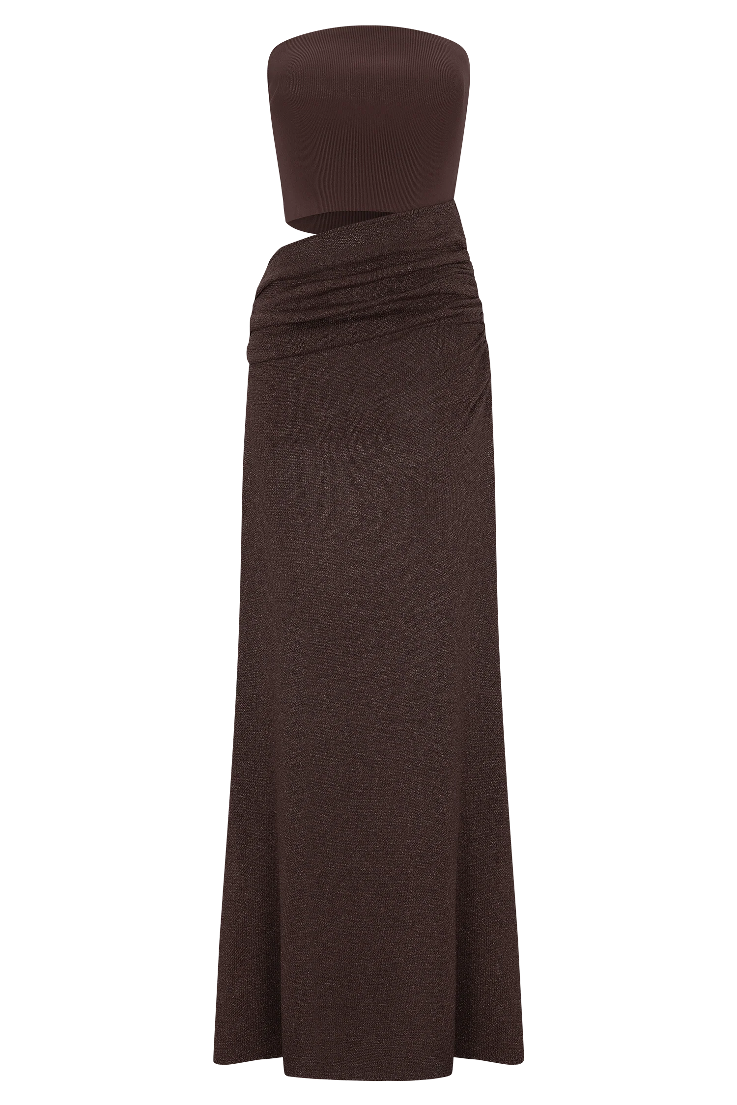 Jasiel Strapless Knit Maxi Dress - Chocolate