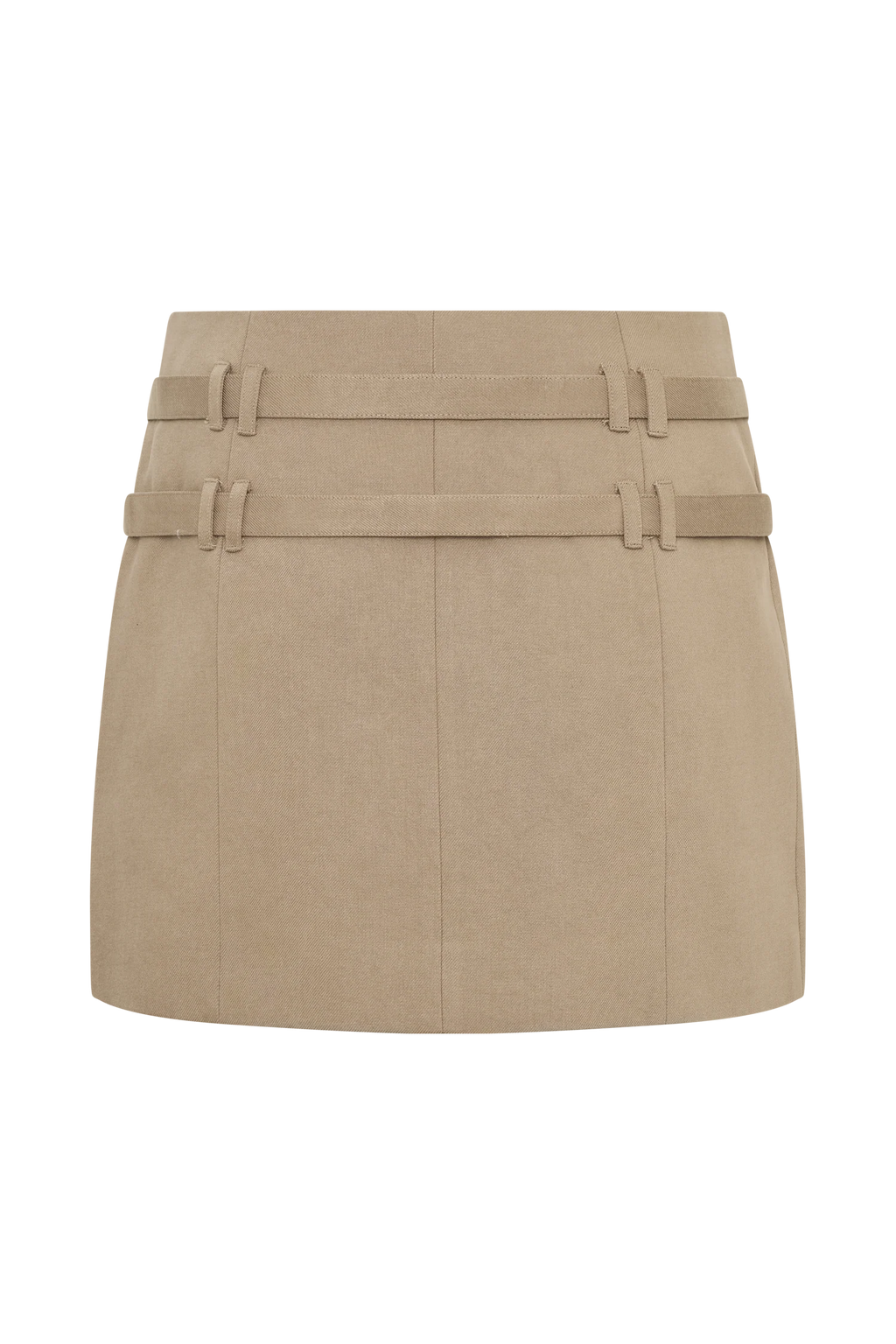 Marielle Double Belt Mini Skirt - Taupe