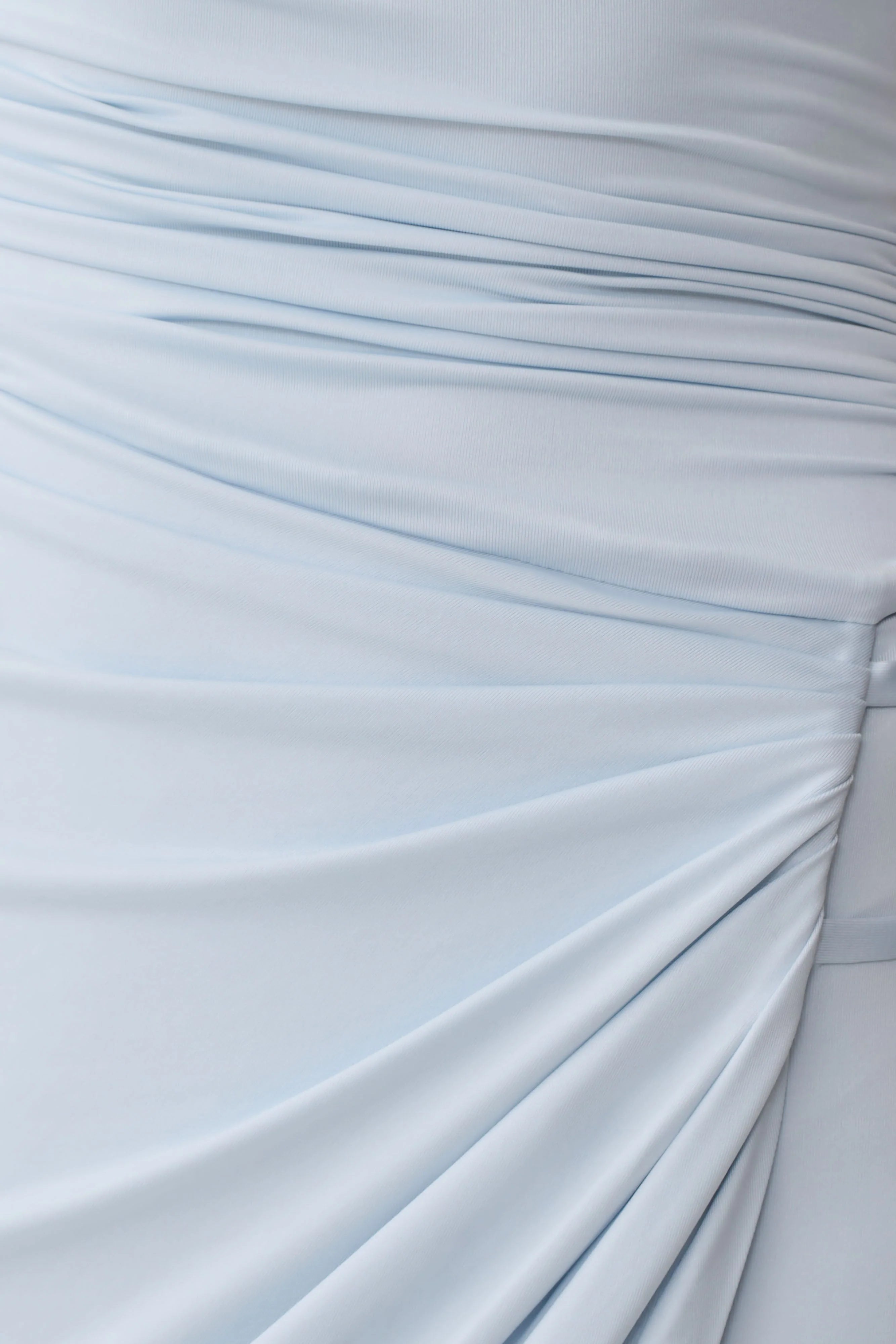 Alyn Off Shoulder Draped Maxi Dress - Pale Blue