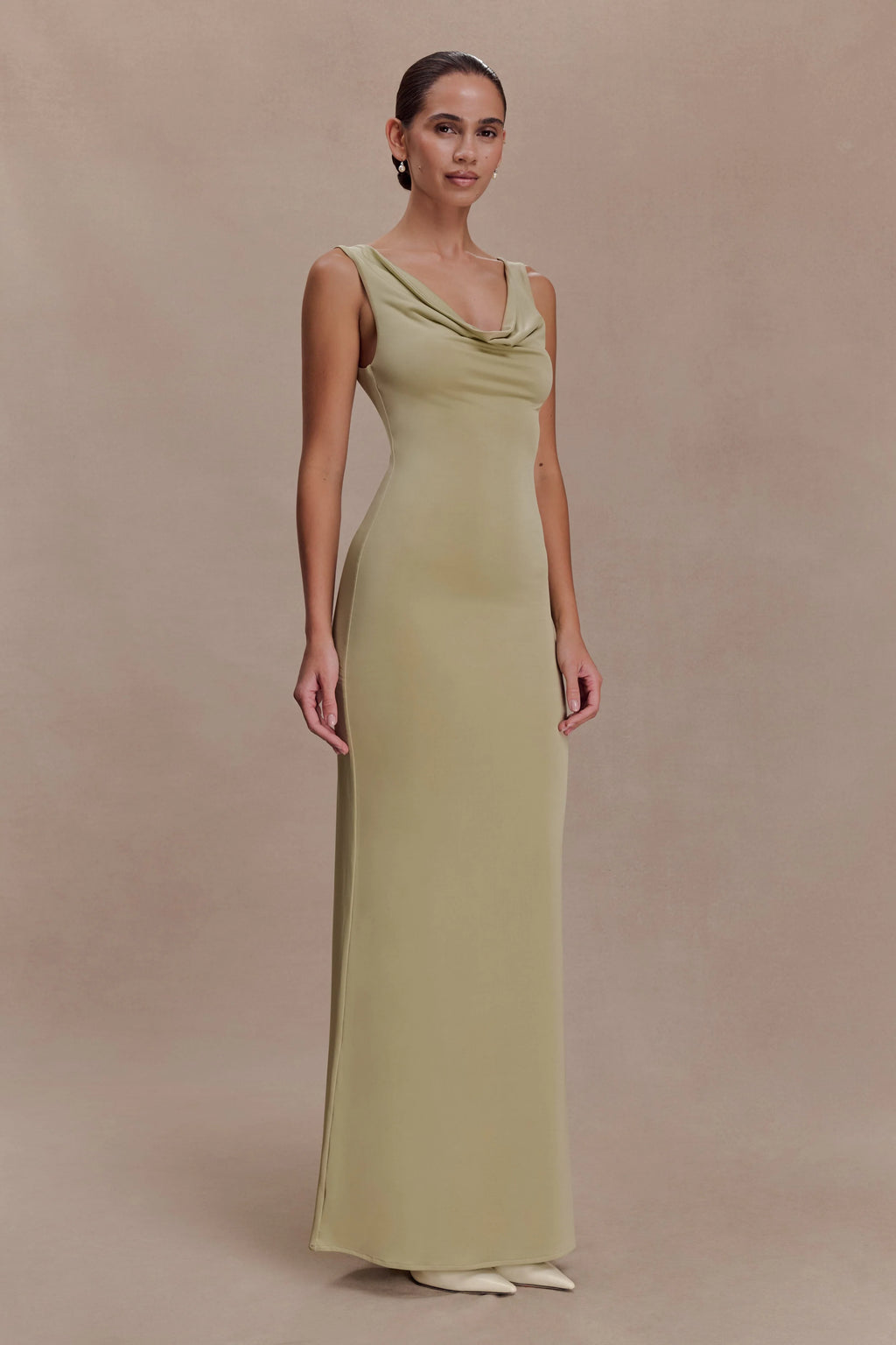 Marta Slinky Cowl Maxi Dress - Sage