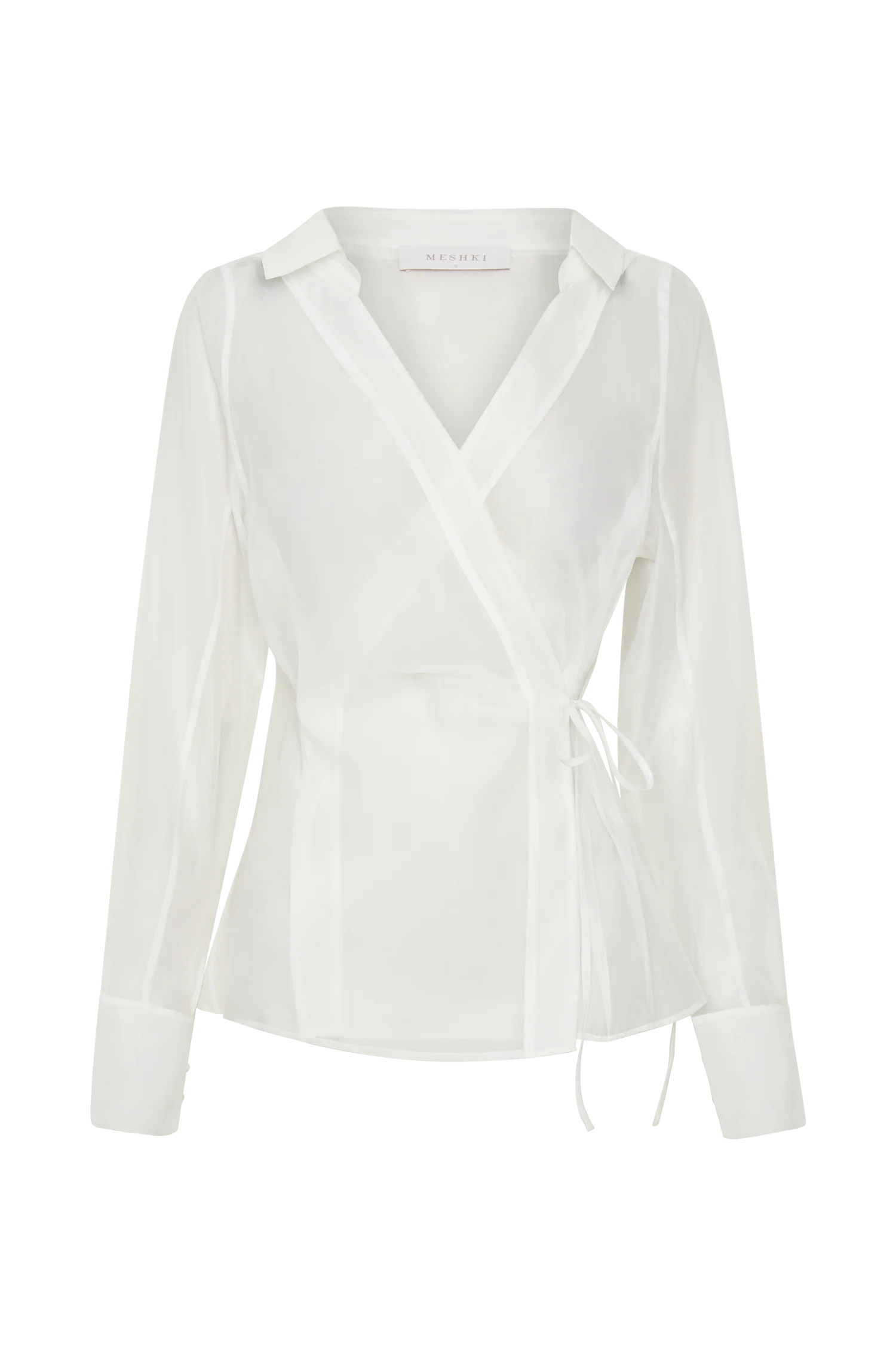 Frankie Organza Cross Over Shirt - White