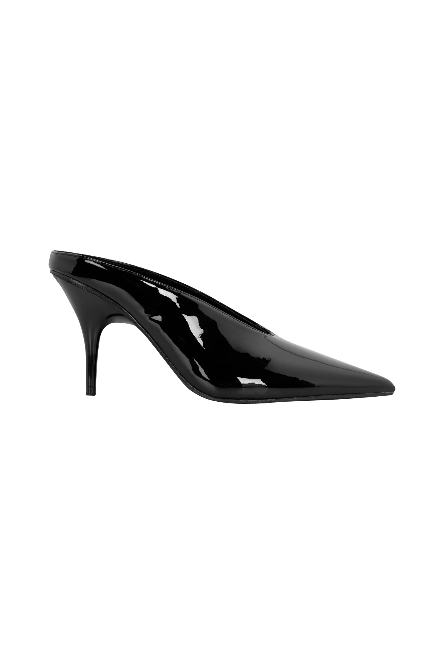 Emerson Patent Faux Leather Point Heel - Black