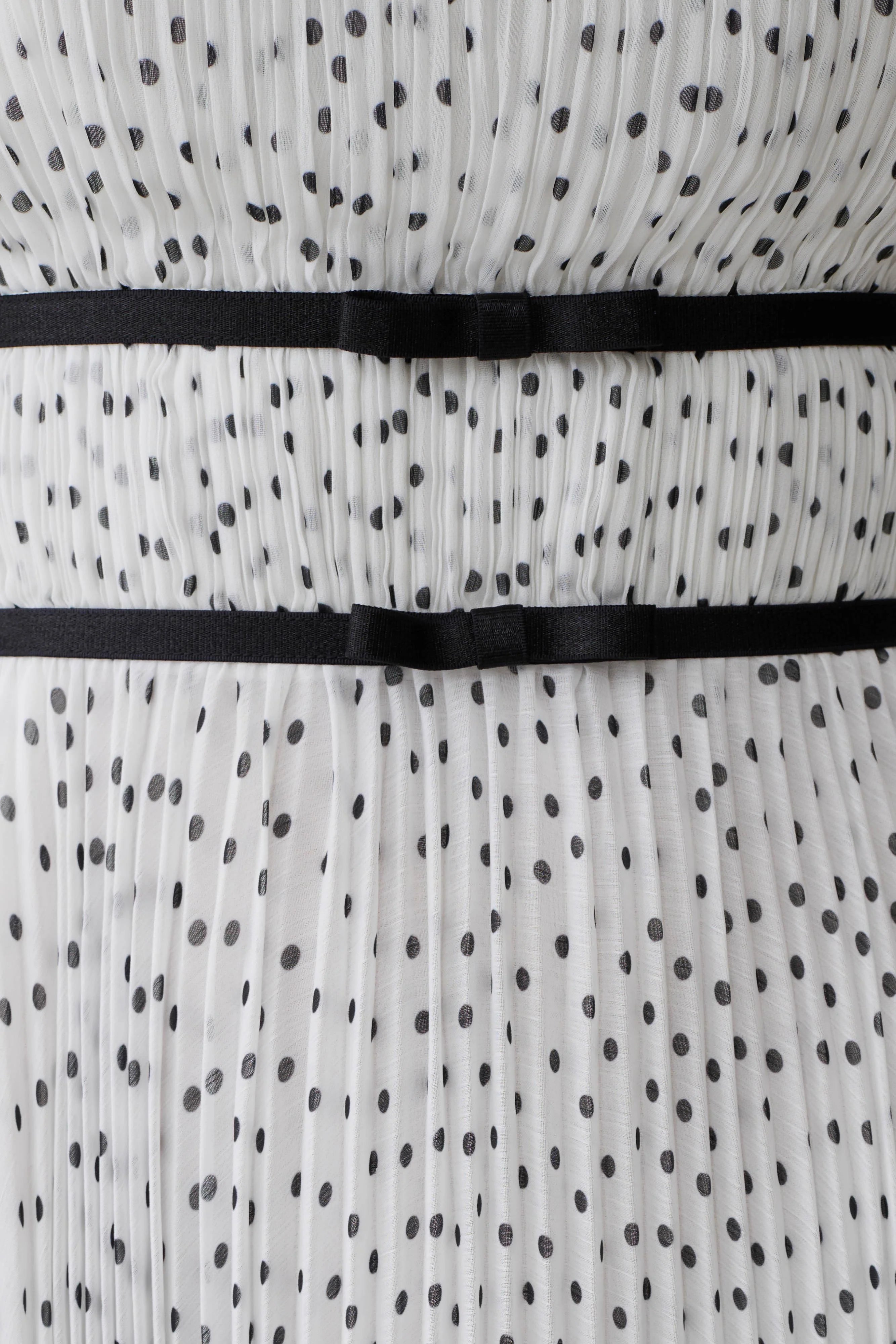 Clarisse Pleated Maxi Dress - Polka Dot