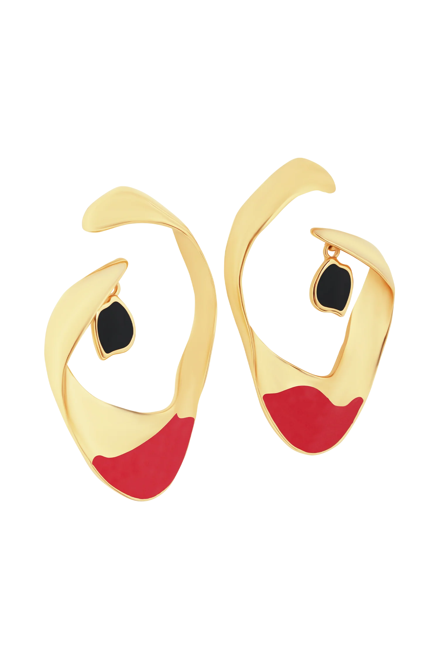 Marna Large Hoop Earrings With Stones - Gold