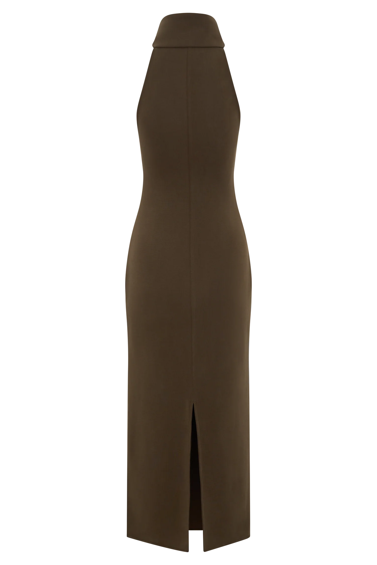 Kennedy High Neck Midi Dress - Chocolate