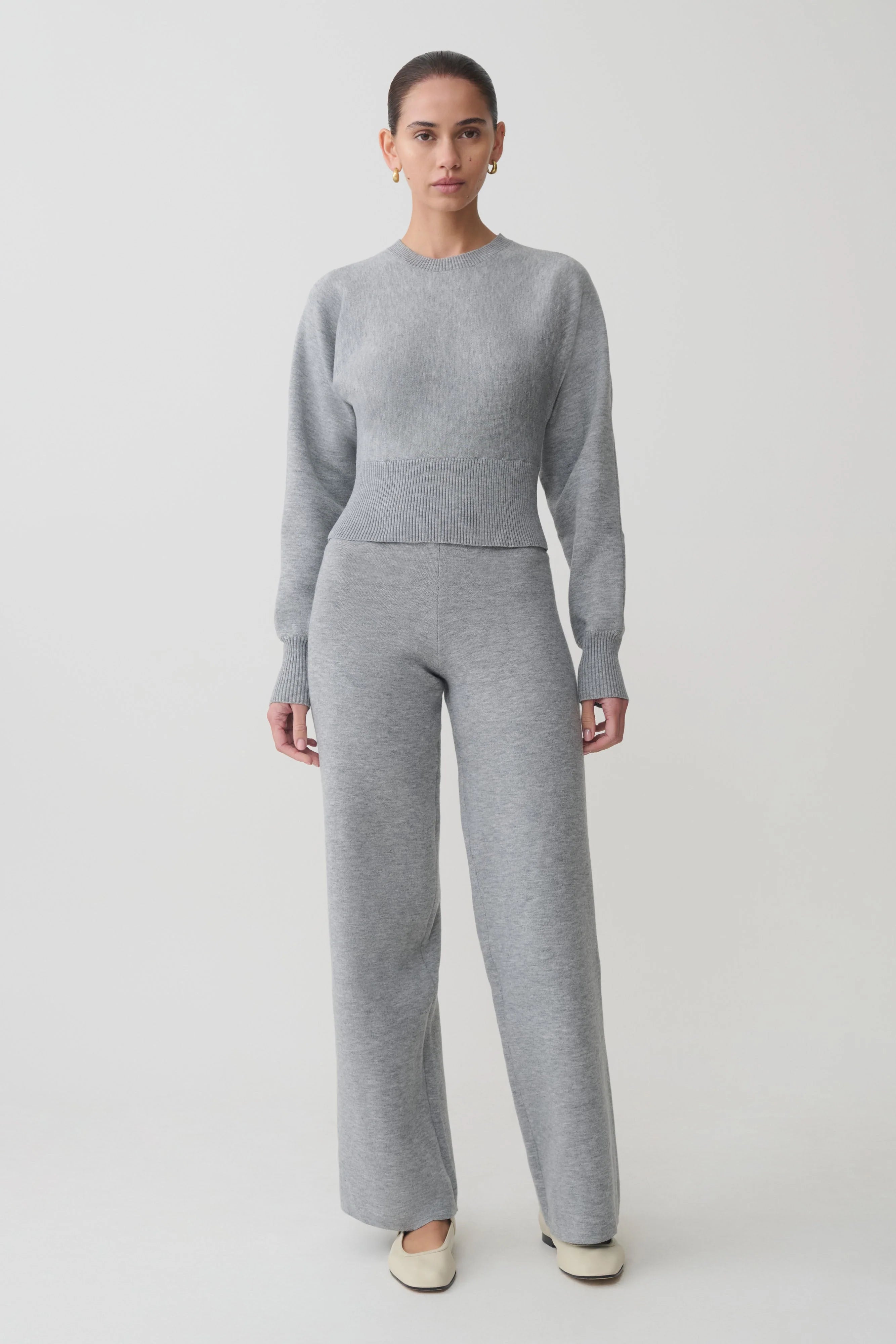 Kerrymae Straight Leg Knit Pants - Grey Marle