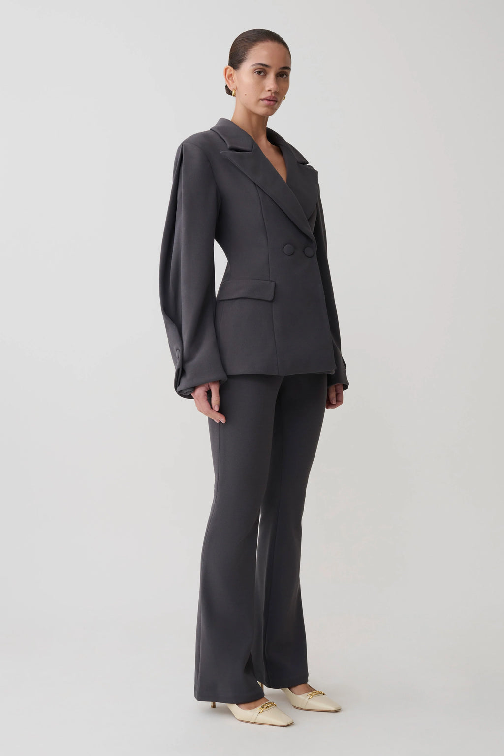 Wesley Structured Blazer - Charcoal Shadow