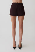 Agatha Suiting Shorts - Plum Pinstripe