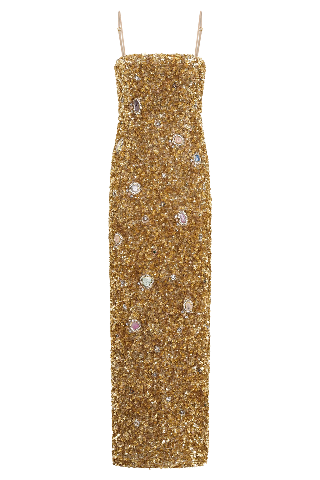 Porter Hand Beaded Midi Dress - Gold