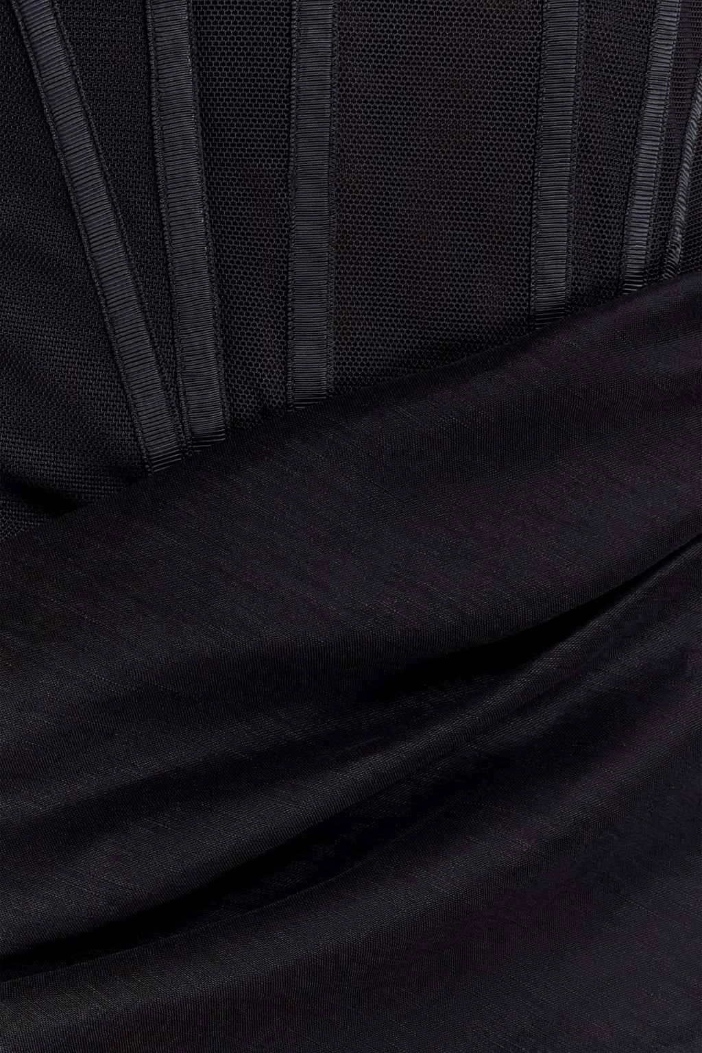 Saphira Shirt Corset Maxi Dress - Black
