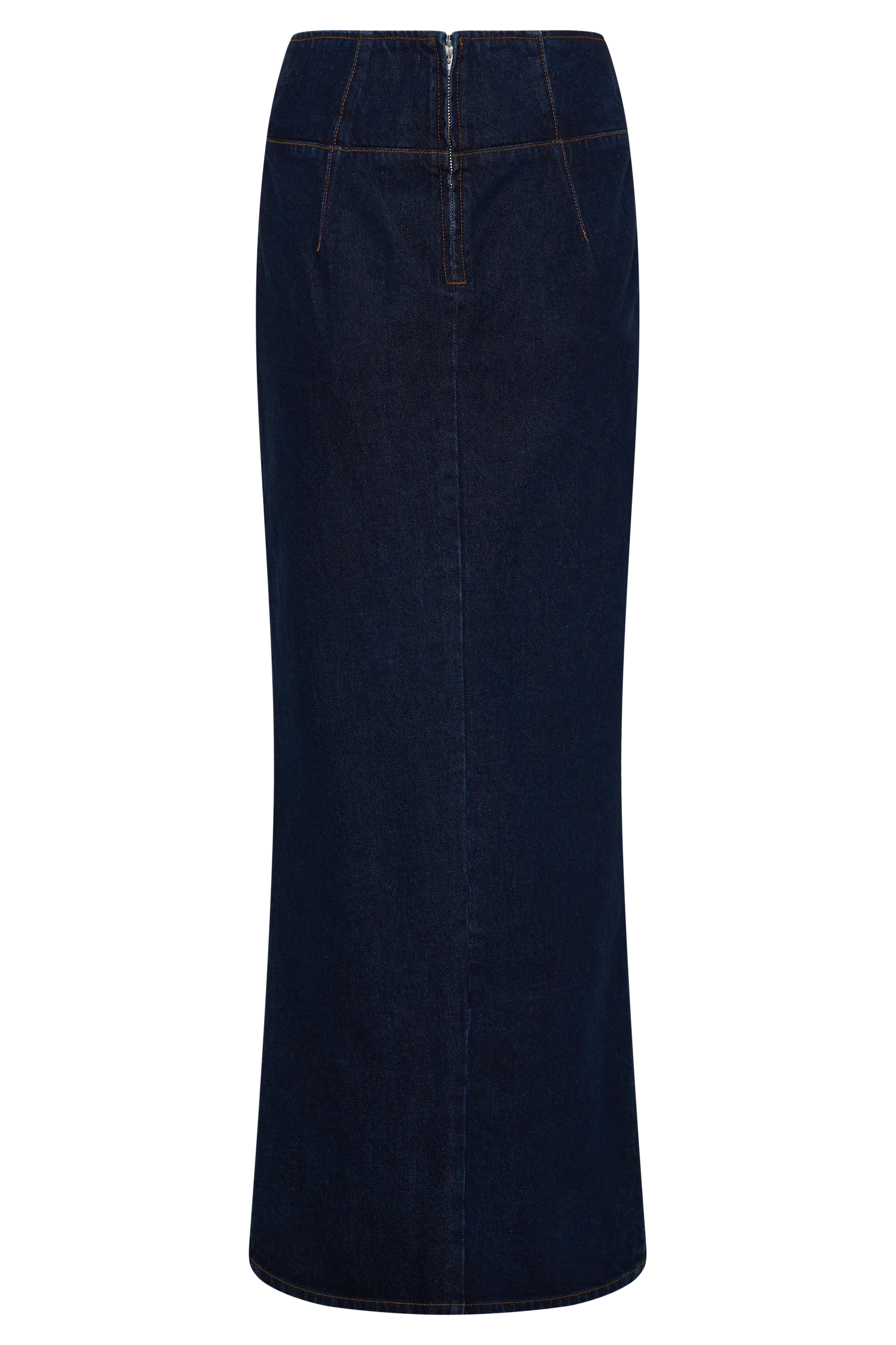 Maylena High Rise Denim Maxi Skirt - Indigo Blue