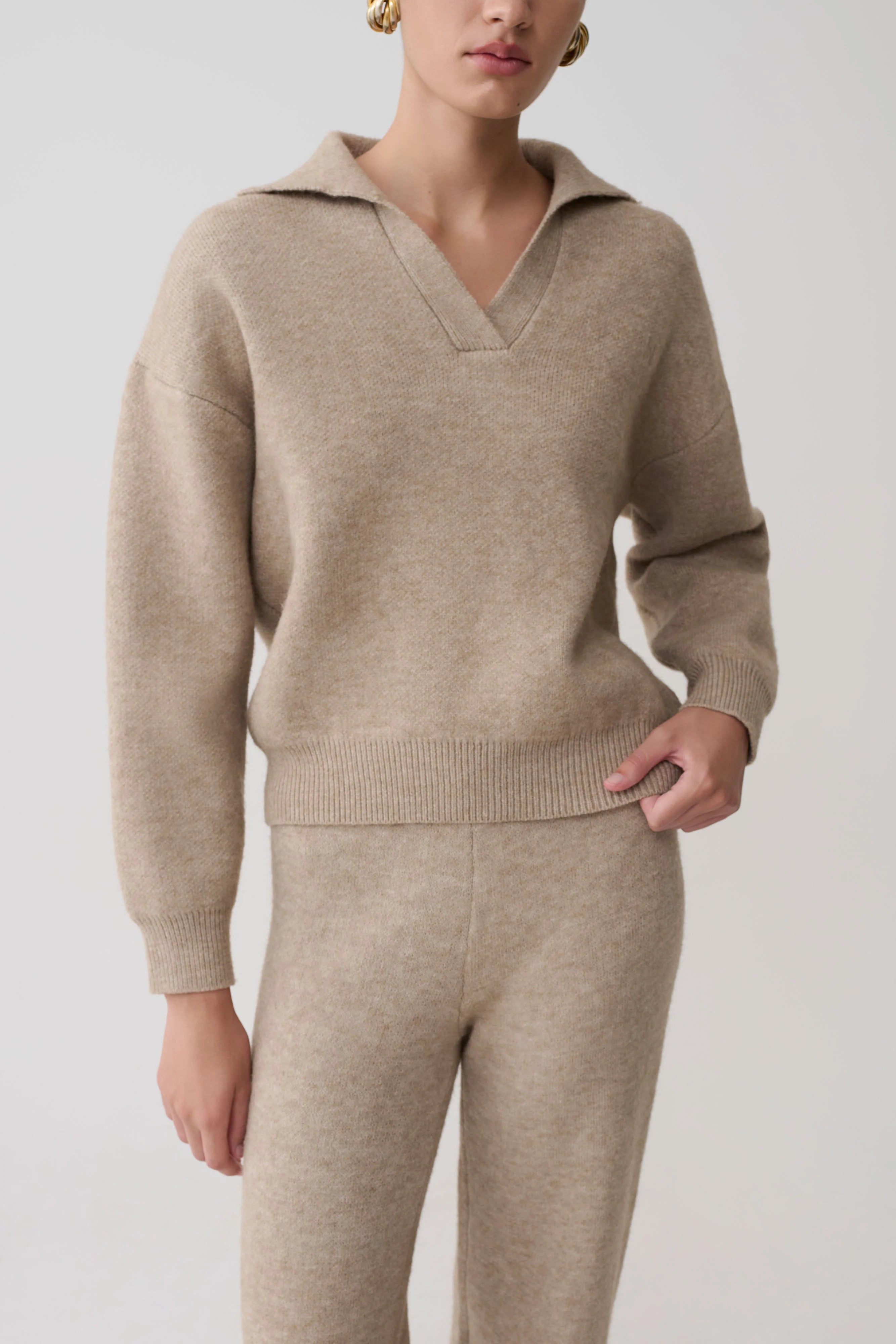 Luca Knit Jumper - Beige Marle