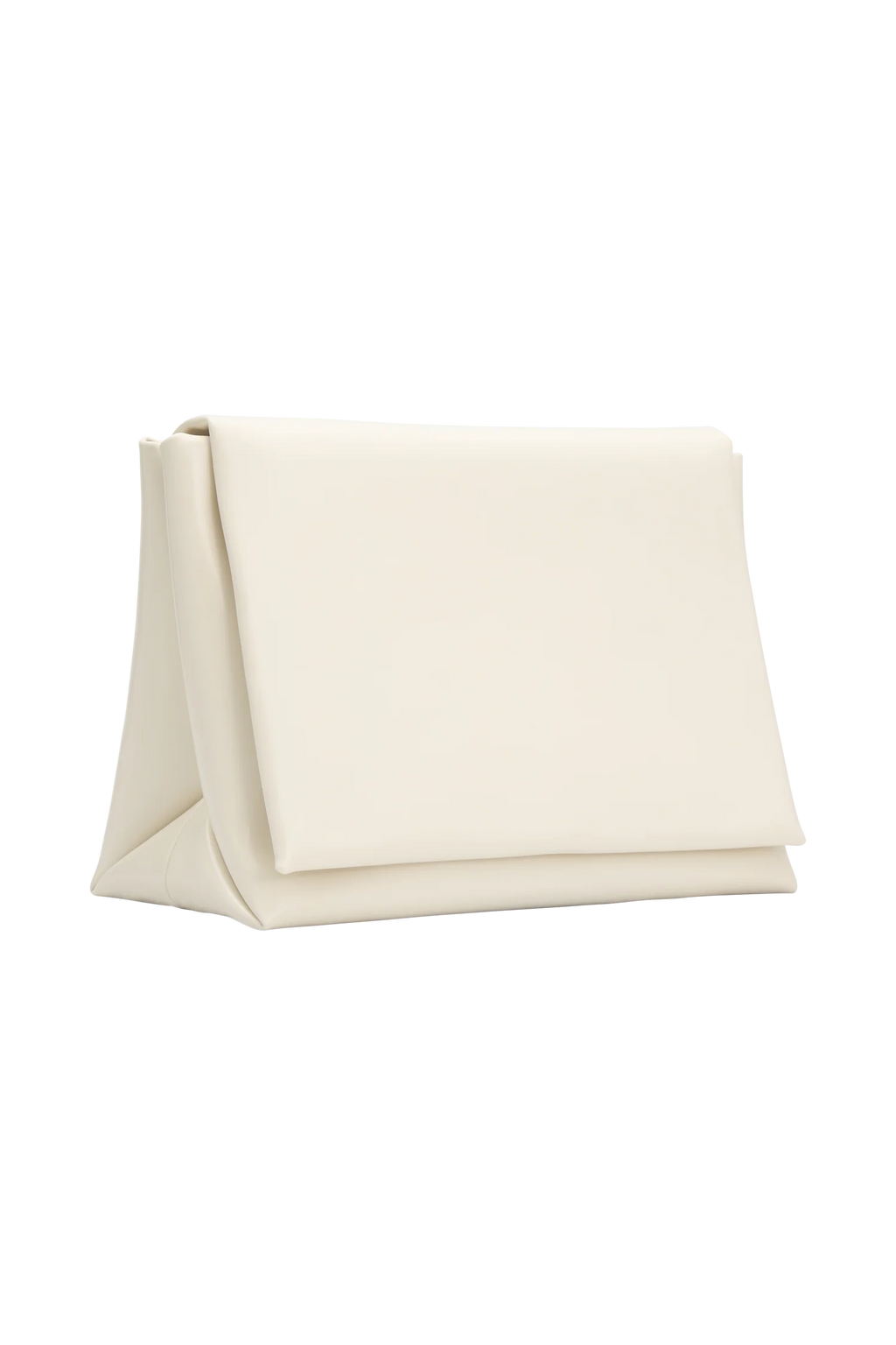 Kiera Faux Leather Oversized Clutch - Ivory